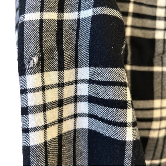 Plaid Button Down Shirt Black White Jachs Girlfriend Large 🖤🤍🖤🤍 - Picture 8 of 8